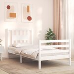 vidaXL Cadre de lit sans matelas blanc 90x200 cm bois massif