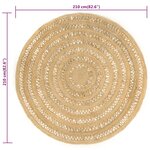 vidaXL Tapis fait à la main Jute tressée 210 cm