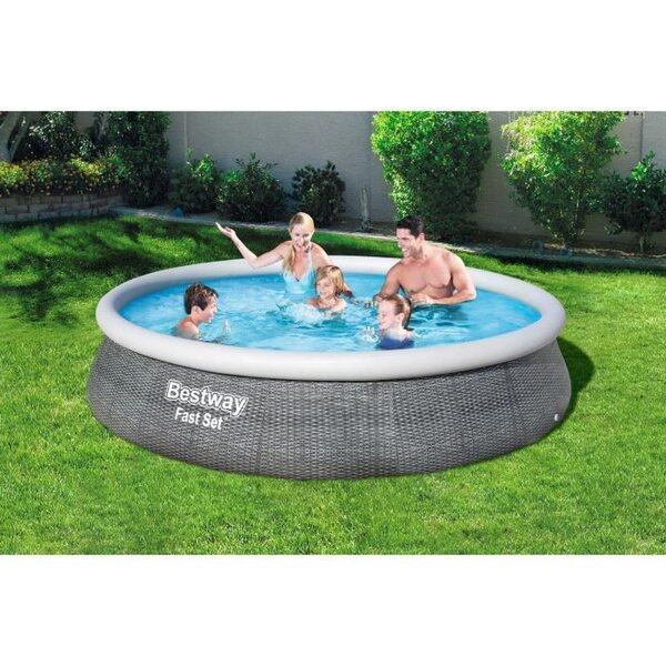 Bestway piscine hors sol fast set™ - 396 x 84 cm - gris