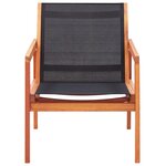 vidaXL Chaise de jardin Noir Bois d'eucalyptus solide et textilène
