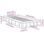 vidaXL Cadre de lit chêne fumé 75x190 cm bois d'ingénierie
