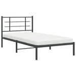 vidaXL Cadre de lit métal sans matelas avec tête de lit noir 100x200cm