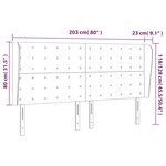 vidaXL Tête de lit avec oreilles Noir 203x23x118/128 cm Similicuir