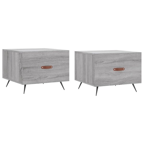 vidaXL Tables basses 2 Pièces sonoma gris 50x50x40 cm bois d'ingénierie