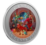 Pièce de monnaie 50 Cents Canada Le traîneau du Père Noël 2022 BU