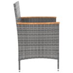 vidaXL Ensemble à manger d'extérieur 5Pièces coussins résine tressée gris