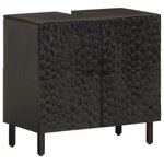 vidaXL Armoire lavabo de salle de bain noir bois massif de manguier
