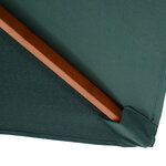 Parasol rectangulaire inclinable bois polyester haute densité 2L x 1 5l x 2 3H m vert foncé