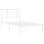vidaXL Cadre de lit métal avec tête de lit blanc 100x190 cm