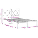 vidaXL Cadre de lit métal sans matelas et tête de lit blanc 120x190 cm