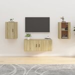 vidaXL Meubles TV muraux 2 Pièces Chêne sonoma 40x34 5x60 cm
