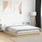 vidaXL Cadre de lit avec lumières LED chêne sonoma 120x200 cm