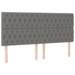 vidaXL Sommier à lattes de lit avec matelas Gris foncé 200x200cm Tissu