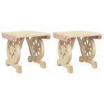 vidaXL Repose-pieds de jardin lot de 2 bois de sapin massif