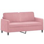 vidaXL Canapé à 2 places Rose 140 cm Velours