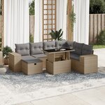 vidaXL Salon de jardin avec coussins 8 Pièces beige résine tressée