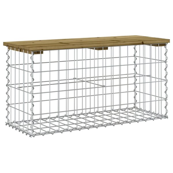 vidaXL Banc de jardin design gabion 83x31 5x42 cm bois de pin imprégné