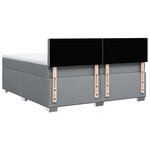 vidaXL Sommier à lattes de lit avec matelas Gris clair 200x200cm Tissu