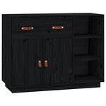 vidaXL Buffet Noir 98 5x40x75 cm Bois massif de pin