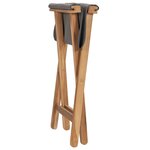 vidaXL Chaises pliables lot de 2 Bois teck solide et tissu Gris foncé