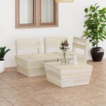 vidaXL Salon de jardin palette 3 Pièces Bois d'épicéa imprégné