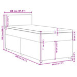 vidaXL Sommier à lattes de lit avec matelas Gris foncé 80x200 cm Tissu