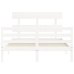 vidaXL Cadre de lit sans matelas blanc 120x200 cm bois massif