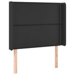 vidaXL Sommier à lattes de lit matelas LED Noir 90x190 cm Similicuir