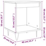 vidaXL Table de chevet Blanc 40x35x50 cm Bois d’ingénierie