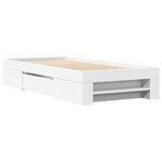 vidaXL Cadre de lit sans matelas blanc 100x200 cm bois d'ingénierie