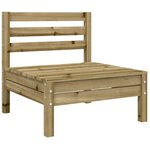 vidaXL Canapé de jardin sans accoudoirs et coussins bois pin imprégné