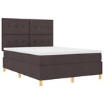 vidaXL Lit à ressorts avec matelas marron foncé 140x190 cm tissu