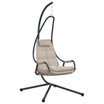 vidaXL Chaise Suspendue avec Support et Coussin Taupe Acier