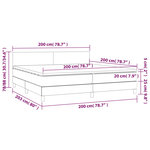 vidaXL Sommier à lattes de lit matelas et LED Marron foncé 200x200 cm