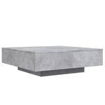 vidaXL Table basse gris béton 100x100x31 cm bois d'ingénierie