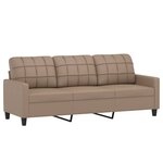 vidaXL Ensemble de canapés 3 Pièces avec coussins Cappuccino Similicuir