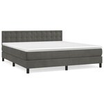 vidaXL Sommier à lattes de lit et matelas Gris foncé 180x200cm Velours