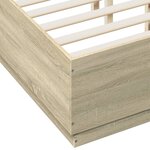 vidaXL Cadre de lit avec LED sans matelas chêne sonoma 135x190 cm