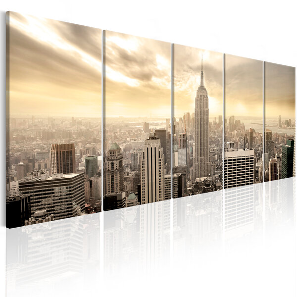 Tableau - new york: view on manhattan l x h en cm 225x90