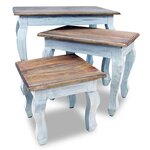 vidaXL Ensemble de tables gigognes 3 Pièces Bois de récupération massif