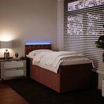 vidaXL Sommier à lattes de lit avec matelas Rose 90x190 cm Velours