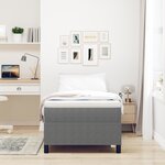 lit à ressort vidaXL gris clair simple en tissu velours côtelé
