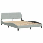 vidaXL Cadre de lit sans matelas gris clair 120x200 cm velours