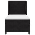 Lit Box Spring avec Matelas noir 100x200 cm en Velours