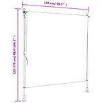 vidaXL Store roulant d'extérieur jaune et blanc 150x270 cm tissu acier
