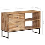 vidaXL Meuble TV Bois de teck recyclé 90 x 30 x 55 cm