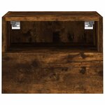 vidaXL Meuble TV mural chêne fumé 40x30x30 cm bois d'ingénierie