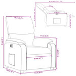 vidaXL Fauteuil inclinable électrique Crème Tissu