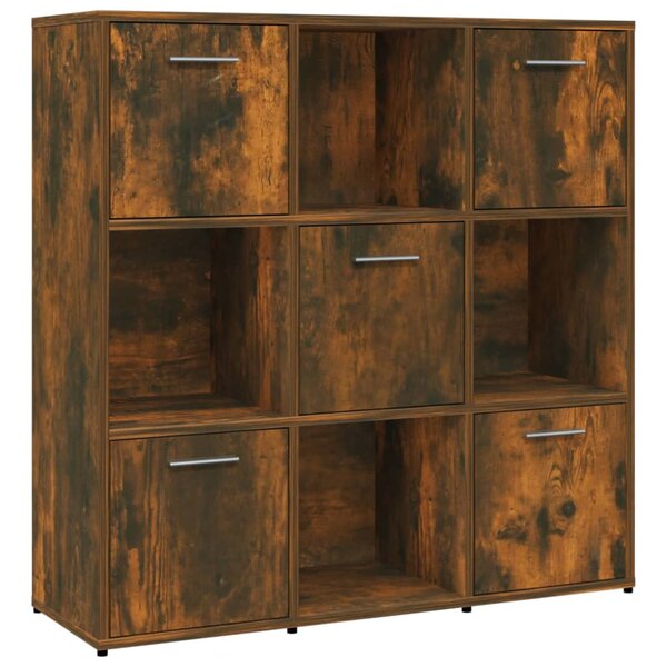 vidaXL Bibliothèque Chêne fumé 90x30x90 cm Bois d'ingénierie