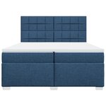 vidaXL Sommier à lattes de lit avec matelas Bleu 200x200 cm Tissu